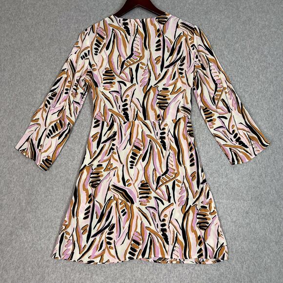 BA&SH Thesee Halter 3/4 Sleeve Crepe Abstract Print Mini Dress Size Small - Picture 8 of 10